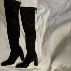 Stuart Weitzman Dark Slate Grey Suede Over-the-Knee Boots Size 6/36.5